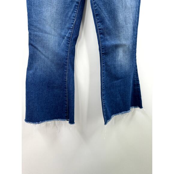 FRAME Womens Dark Wash Le Crop Bell Raw Hem Jean Size 26 - Picture 3 of 8